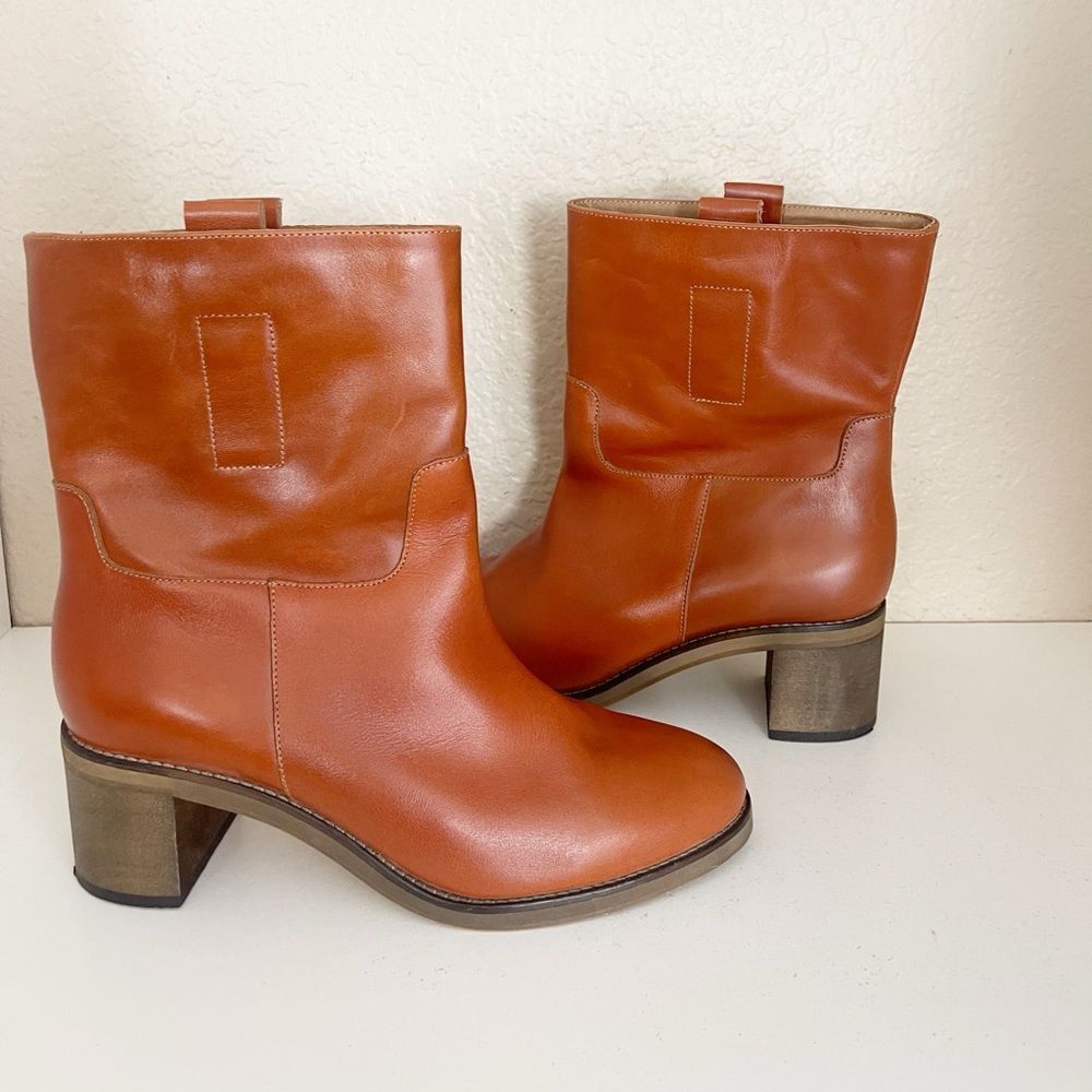 Free People Tabby Ankle Boots in a Tuscan Tan Artisan leather and chunky heel - Picture 12 of 12